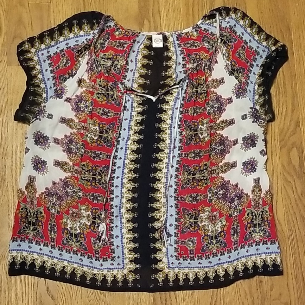 Lightly sheer boho blouse